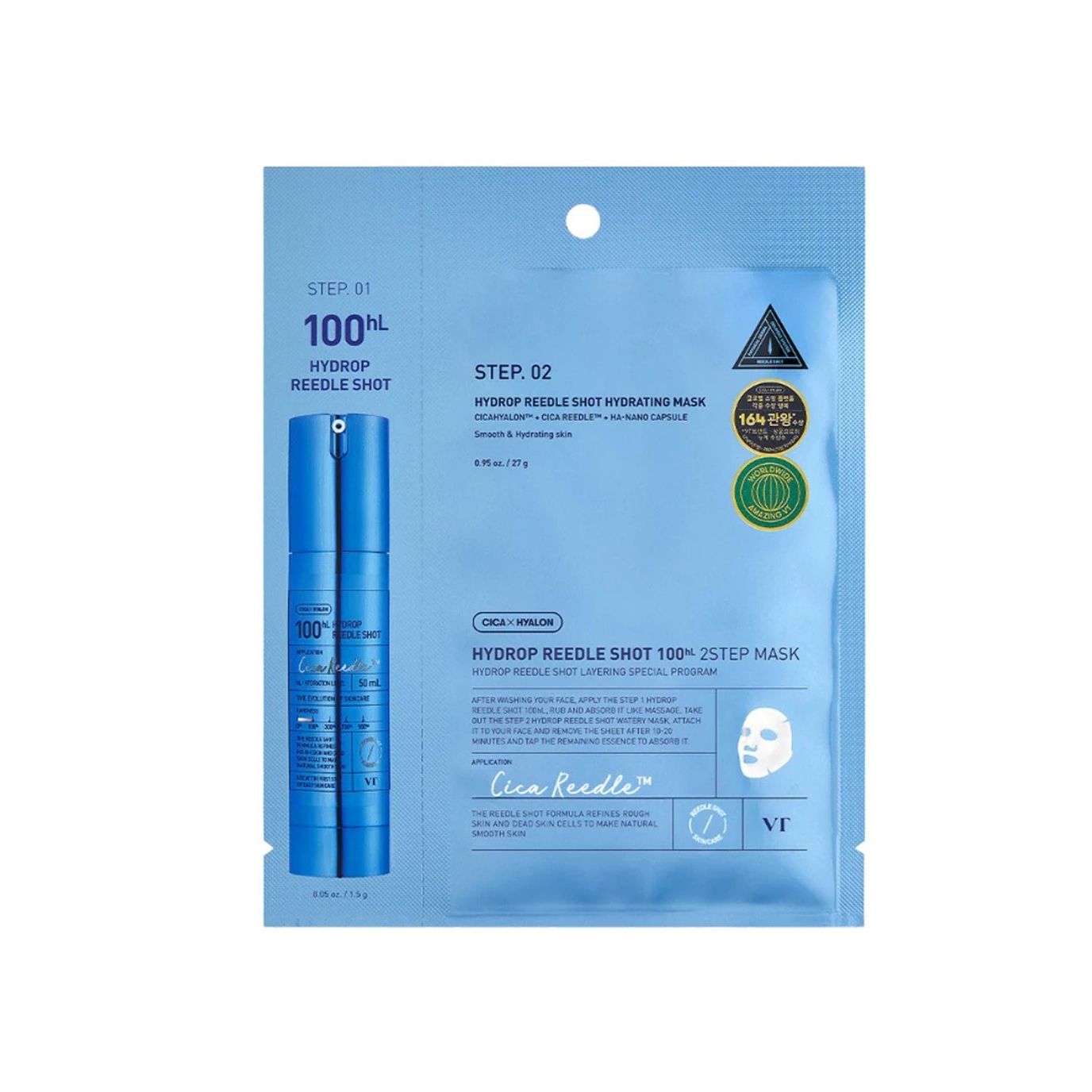 VT Cosmetics Hydrop Reedle Shot 100hL 2-Step Mask